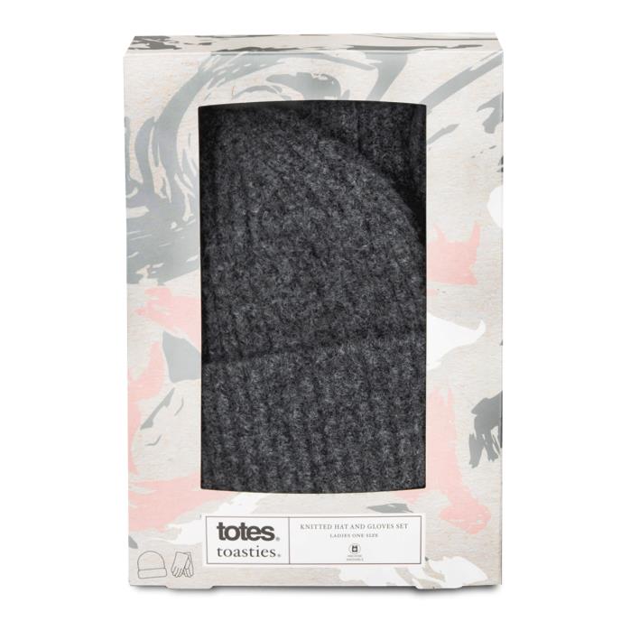 totes toasties® Ladies Knitted Hat & Glove Gift Set  Charcoal Extra Image 3